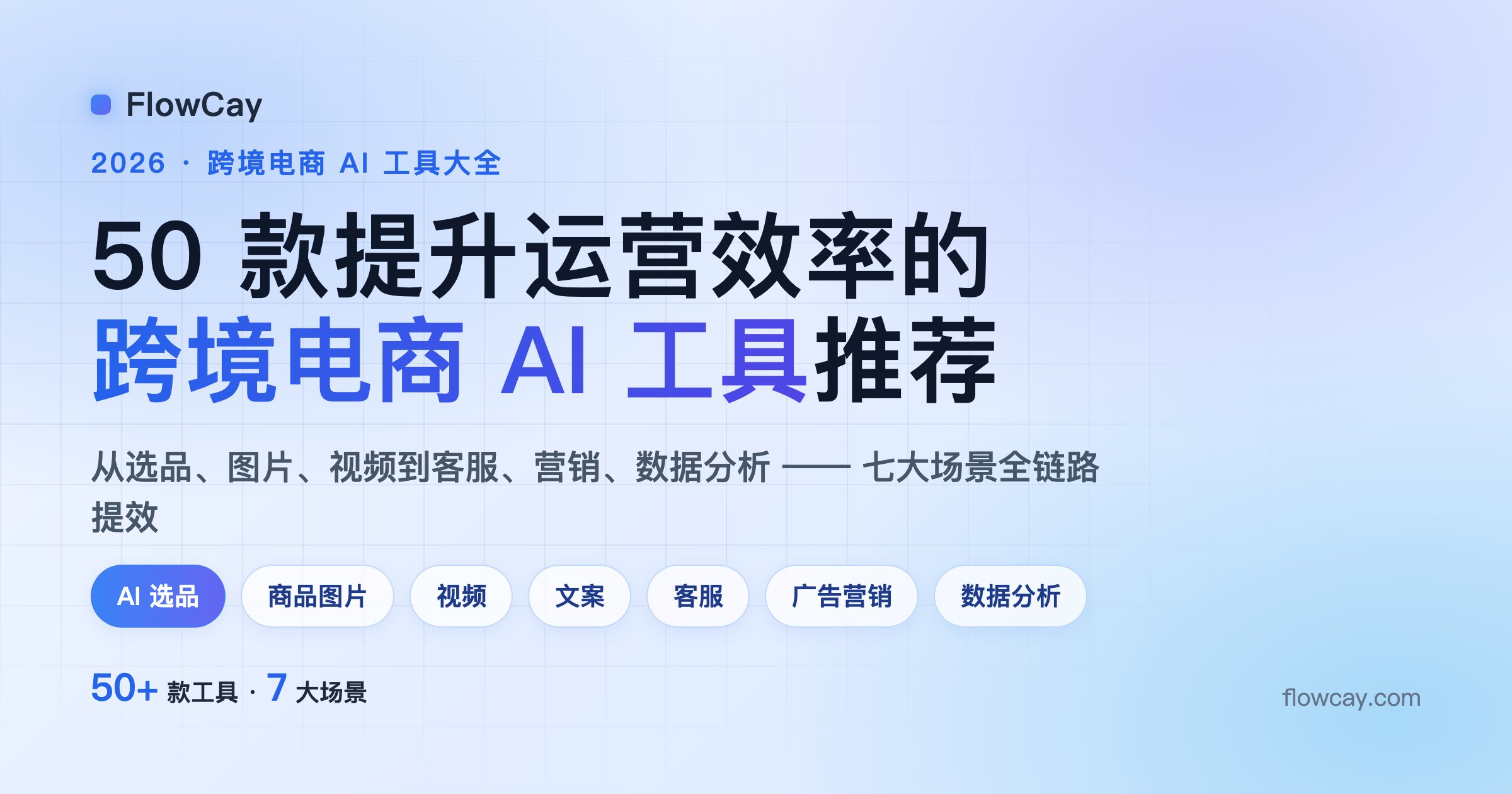 2026年跨境电商AI工具大全：50款提升运营效率的AI工具推荐