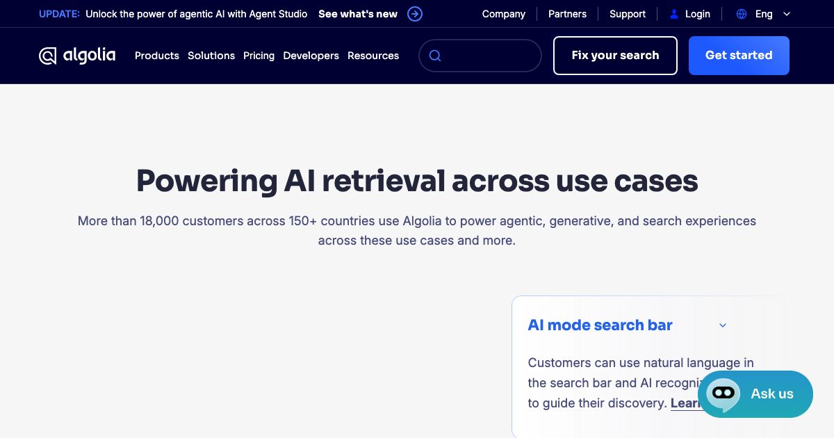 Algolia screenshot