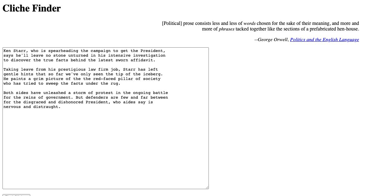 Cliche Finder screenshot